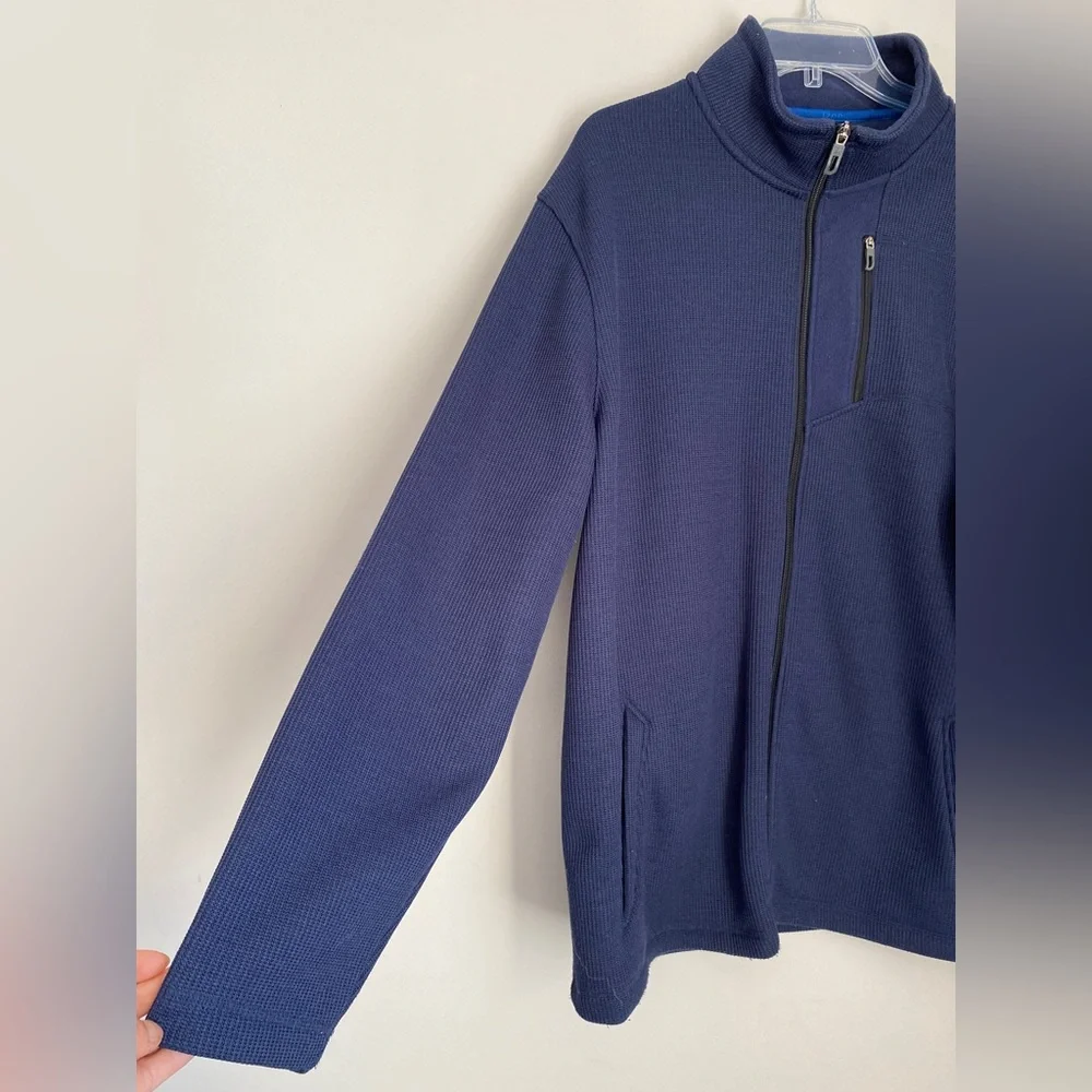 IZOD Men’s Fleece Full Zip PERFORMX Jacket Size XL Navy Blue